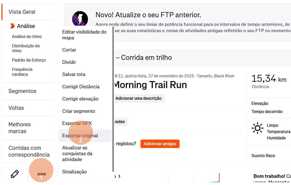 Importação Strava 1