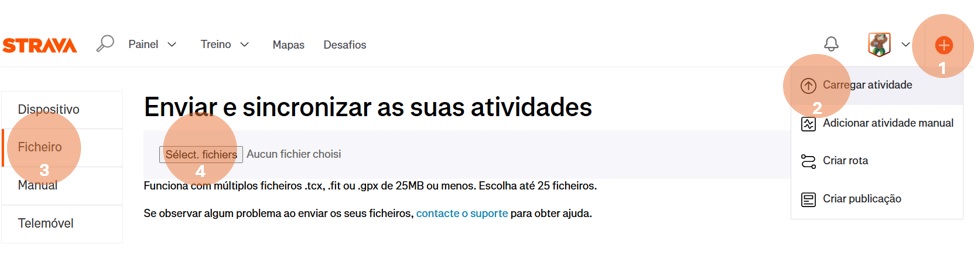 Importação Strava 1